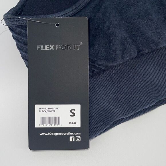 90 Degree Reflex Womens Sports Bra Full Support Racerback Stretch‎ Black Small - Picture 5 of 5